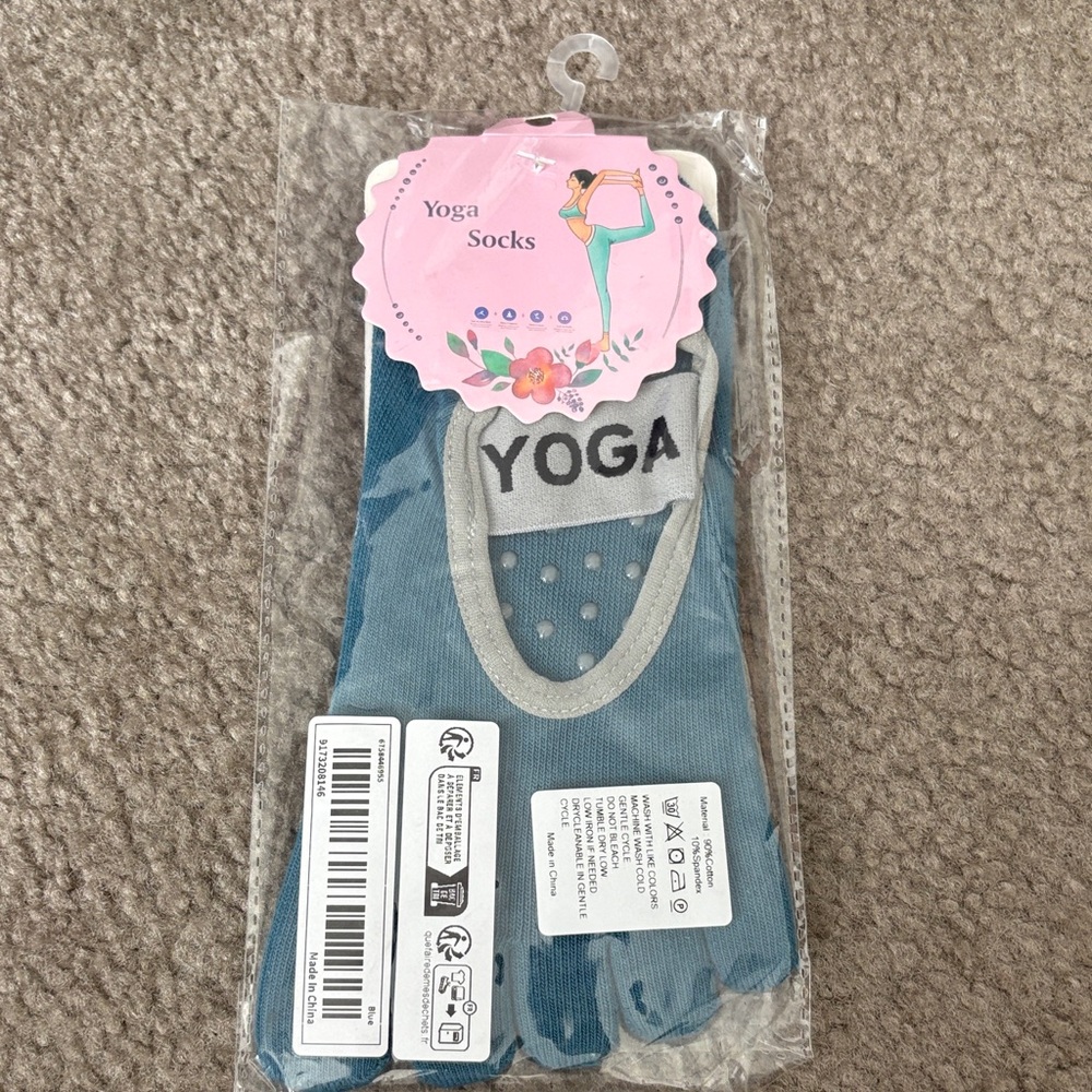 Blue Yoga Socks with Grip